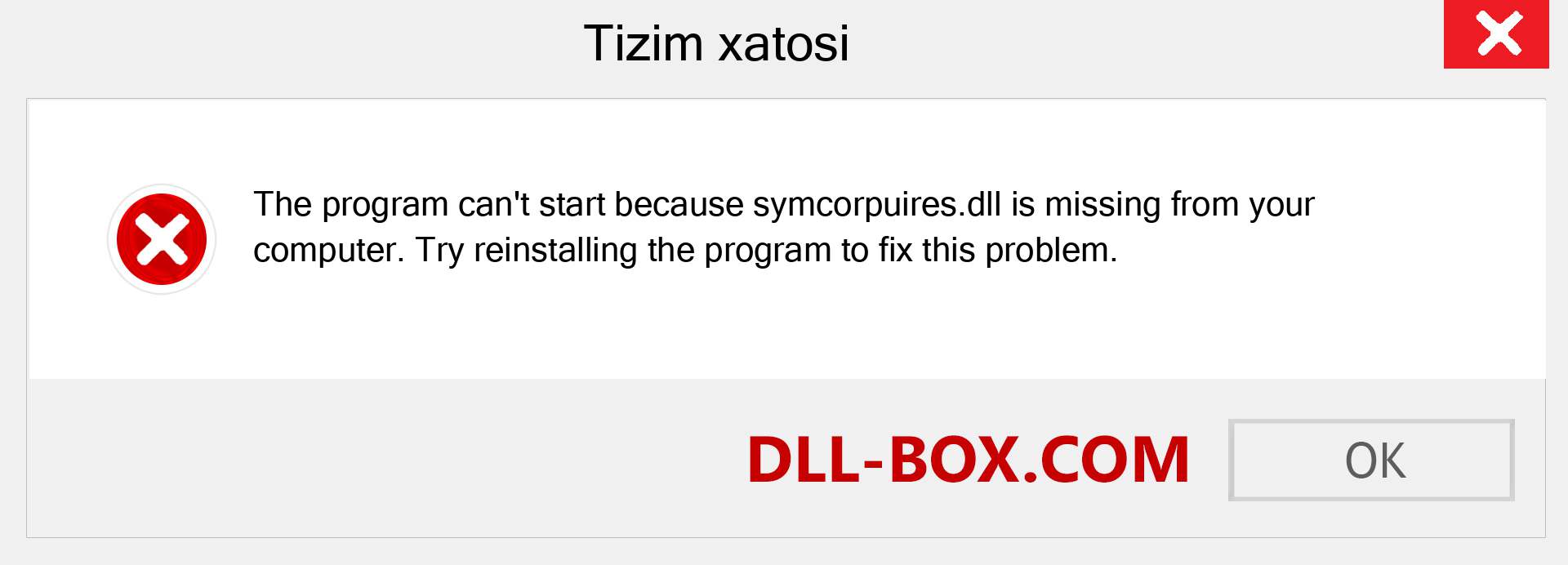 symcorpuires.dll fayli yo'qolganmi?. Windows 7, 8, 10 uchun yuklab olish - Windowsda symcorpuires dll etishmayotgan xatoni tuzating, rasmlar, rasmlar